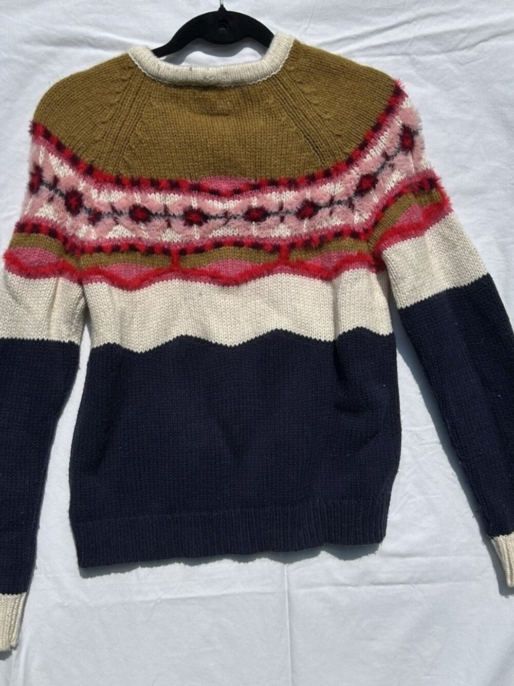 Boho Anthropologie Field Flower Floral Sweater Acyrlic